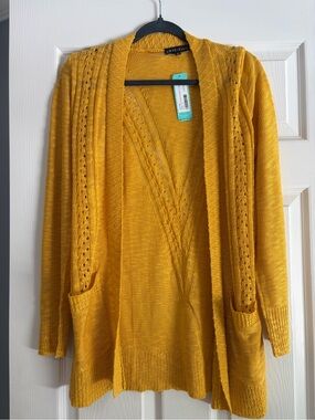 Stitch Fix Mustard Open-Front Knit Cardigan